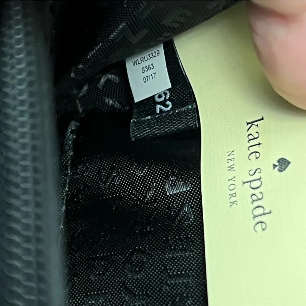 Kate Spade New York Wilson Road Neda Zip Around Wallet Black Nylon Exterior